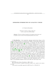 IMPROPER INTERSECTION OF ANALYTIC CURVES by Tadeusz Krasiński