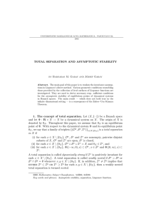 TOTAL SEPARATION AND ASYMPTOTIC STABILITY by Barnabas M. Garay and J´