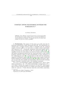 COMPLEX AFFINE TRANSVERSAL BUNDLES FOR SURFACES IN C by Pawe l Witowicz