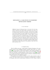 SPECIATION: A CASE STUDY IN SYMMETRIC BIFURCATION THEORY by Ian Stewart