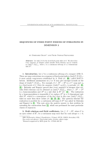 SEQUENCES OF FIXED POINT INDICES OF ITERATIONS IN DIMENSION 2