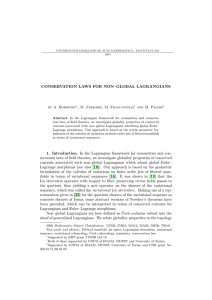 CONSERVATION LAWS FOR NON–GLOBAL LAGRANGIANS by A. Borowiec and M. Palese
