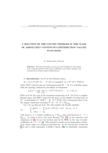 A SOLUTION OF THE CAUCHY PROBLEM IN THE CLASS FUNCTIONS