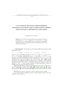A FUNCTIONAL EQUATION CHARACTERIZING MONOMIAL FUNCTIONS USED IN PERMANENCE THEORY