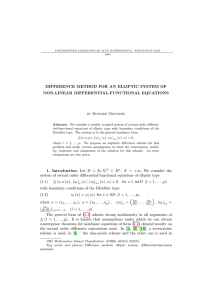 DIFFERENCE METHOD FOR AN ELLIPTIC SYSTEM OF NON-LINEAR DIFFERENTIAL-FUNCTIONAL EQUATIONS