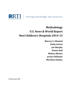 Methodology U.S. News &amp; World Report  Murrey G. Olmsted