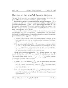 Exercise on the proof of Runge’s theorem