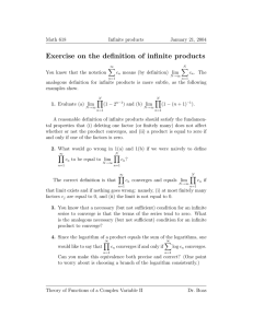 Exercise on the definition of infinite products