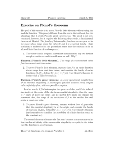 Exercise on Picard’s theorems