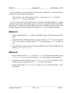 Math 618 Assignment 3 Due February 3, 2011