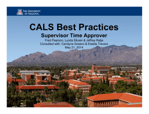 CALS Best Practices Supervisor Time Approver