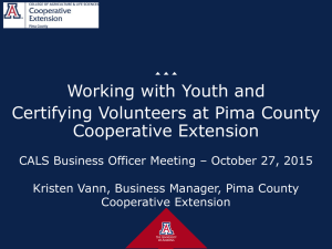 Working with Youth and Certifying Volunteers at Pima County Cooperative Extension