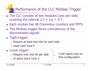 Performance of the CLC Minbias Trigger