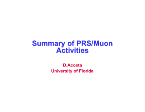 Summary of PRS/ Muon Activities D.Acosta