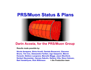 PRS/Muon Status &amp; Plans Darin Acosta, for the PRS/Muon Group