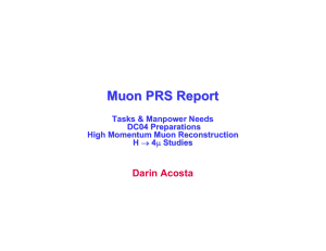 Muon PRS Report Darin Acosta Tasks &amp; Manpower Needs