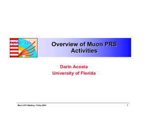 Overview of Muon PRS Activities Darin Acosta University of Florida