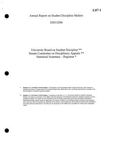 S.07-1 Annual Report on Student Discipline Matters • 2005/2006