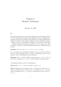 Chapter 3 Modular Arithmetic 3 February 15, 2010