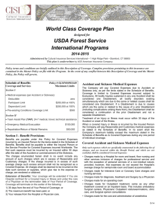 World Class Coverage Plan USDA Forest Service International Programs 2014-2015