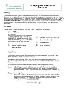 J-2 Employment Authorization Information US Forest Service International Programs