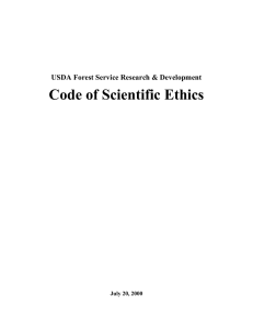 Code of Scientific Ethics  USDA Forest Service Research &amp; Development