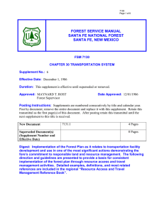 FOREST SERVICE MANUAL SANTA FE NATIONAL FOREST SANTA FE, NEW MEXICO