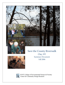 Save the County Riverwalk Clay, NY  Summary Document