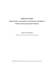 VIKINGS AND TIGERS: Finland, Sweden, and adoption of environmental technologies in