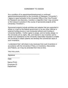 AGREEMENT TO ASSIGN  As a condition of my appointment/employment or continued