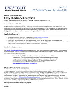 Early Childhood Education    2015‐16 UW Colleges Transfer Advising Guide 