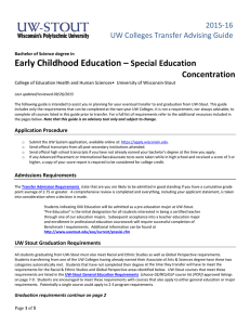 Early Childhood Education –    Special Education    Concentration 