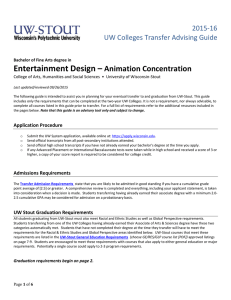 Entertainment Design –    Animation Concentration 2015‐16