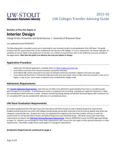 Interior Design    2015‐16 UW Colleges Transfer Advising Guide 