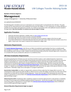Management    2015‐16 UW Colleges Transfer Advising Guide 