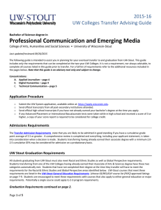 Professional Communication and Emerging Media    2015‐16 UW Colleges Transfer Advising Guide 