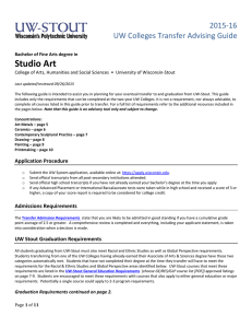 Studio Art    2015‐16 UW Colleges Transfer Advising Guide 