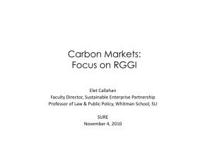 Carbon Markets: Focus on RGGI