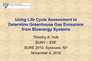 Using Life Cycle Assessment to Determine Greenhouse Gas Emissions from Bioenergy Systems