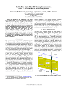 Just-in-Time Optical Burst Switching Implementation net  Ilia Baldine, Mark Cassada, Arnold Bragg