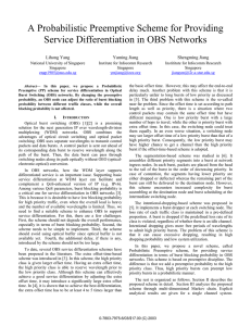 A Probabilistic Preemptive Scheme for Providing Service Differentiation in OBS Networks