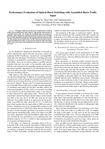 Performance Evaluation of Optical Burst Switching with Assembled Burst Traf£c Input