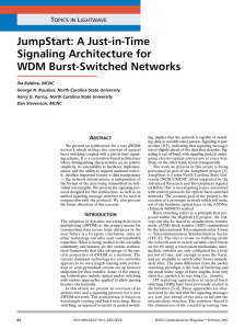 JumpStart: A Just-in-Time Signaling Architecture for WDM Burst-Switched Networks A