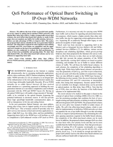 QoS Performance of Optical Burst Switching in IP-Over-WDM Networks , Member, IEEE