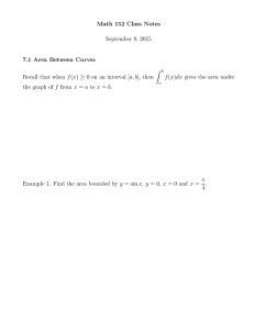 Math 152 Class Notes September 8, 2015 7.1 Area Between Curves ˆ