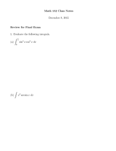 Math 152 Class Notes December 8, 2015 Review for Final Exam