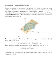12.4 Tangent Planes and Dierentials be a point on S.