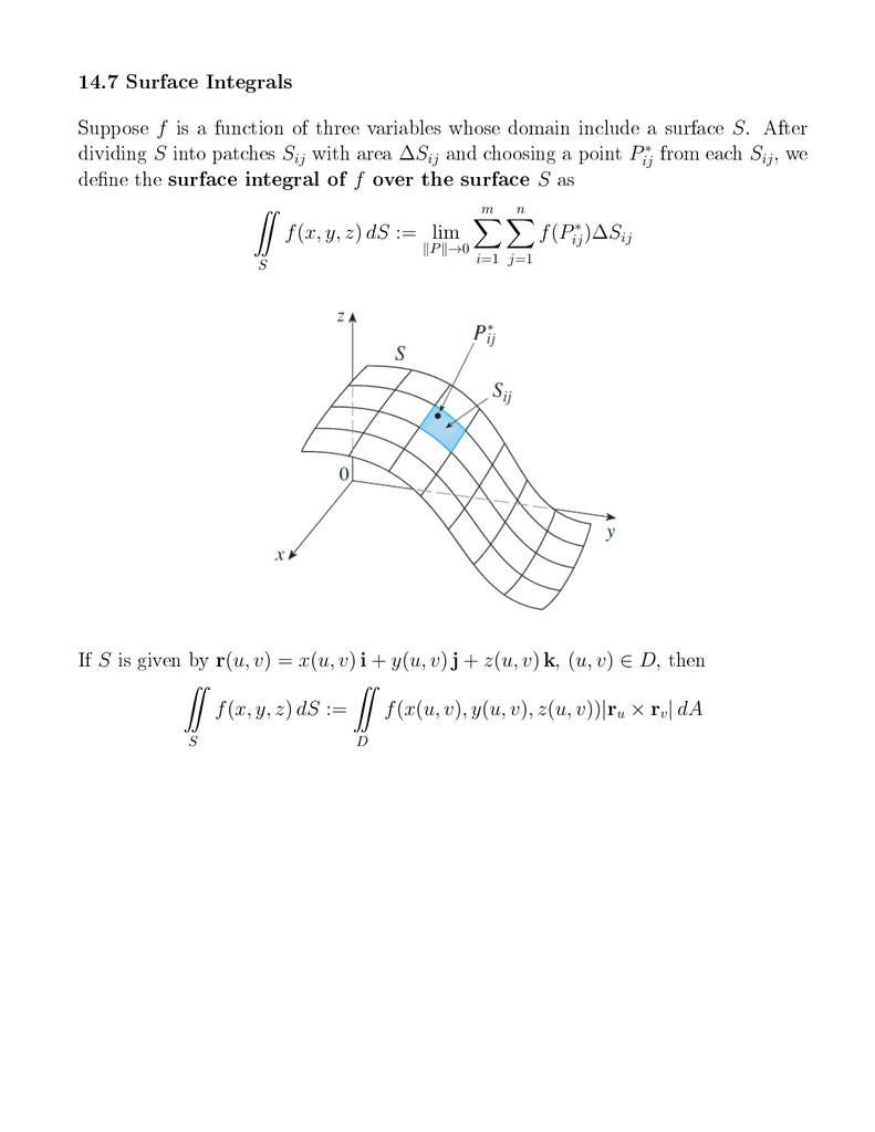 14 7 Surface Integrals