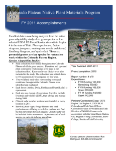 Colorado Plateau Native Plant Materials Program FY 2011 Accomplishments