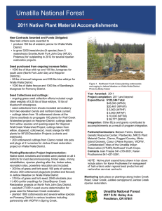 Umatilla National Forest Title text here  2011 Native Plant Material Accomplishments